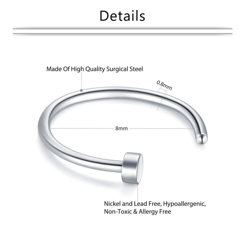Mayhoop 20g Nose Rings Hoops And Studs For Women Men - Hypoallergenic 316L Surgical Stainless Steel L Shape Nose Screw Bone Silver Rose Gold Black Rainbow Pack 28Pcs - Image 2